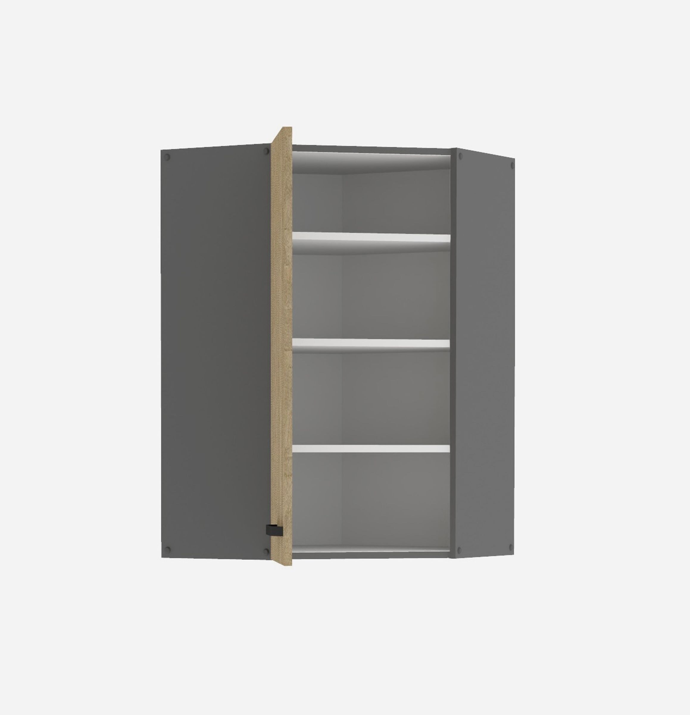 Küche SCANDI Eckhängeschrank 60X60 Fischgrät Küchenzeile Küchenblock Einbauküche