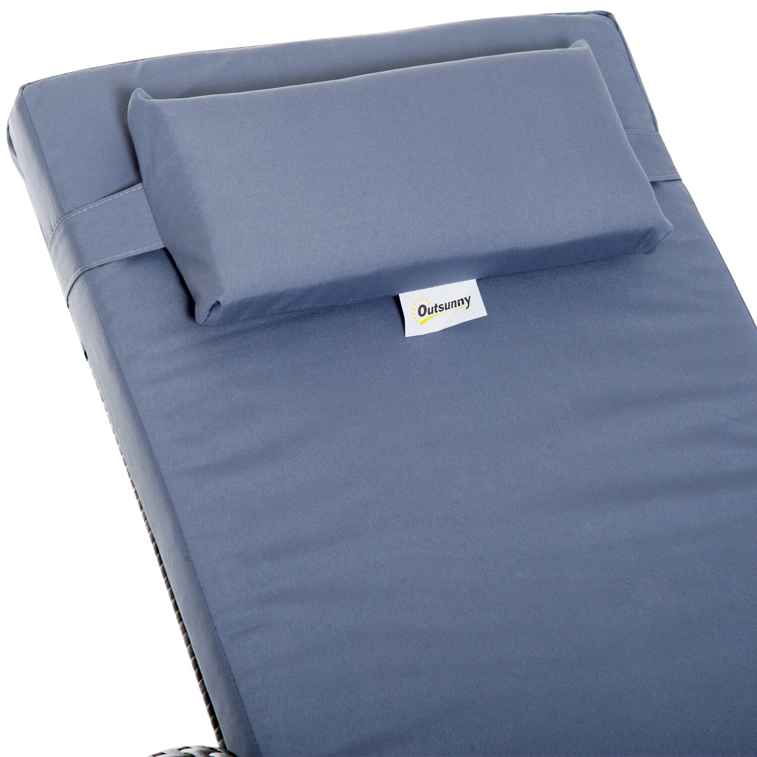 Outsunny Rattan-Gartenliege als 3-teiliges Set grau