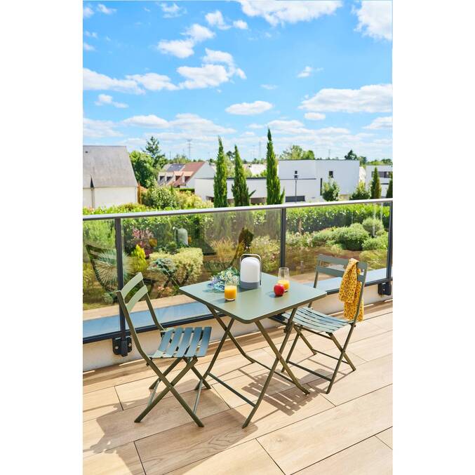 Table de jardin pliante carrée GREENSBORO Vert laurier