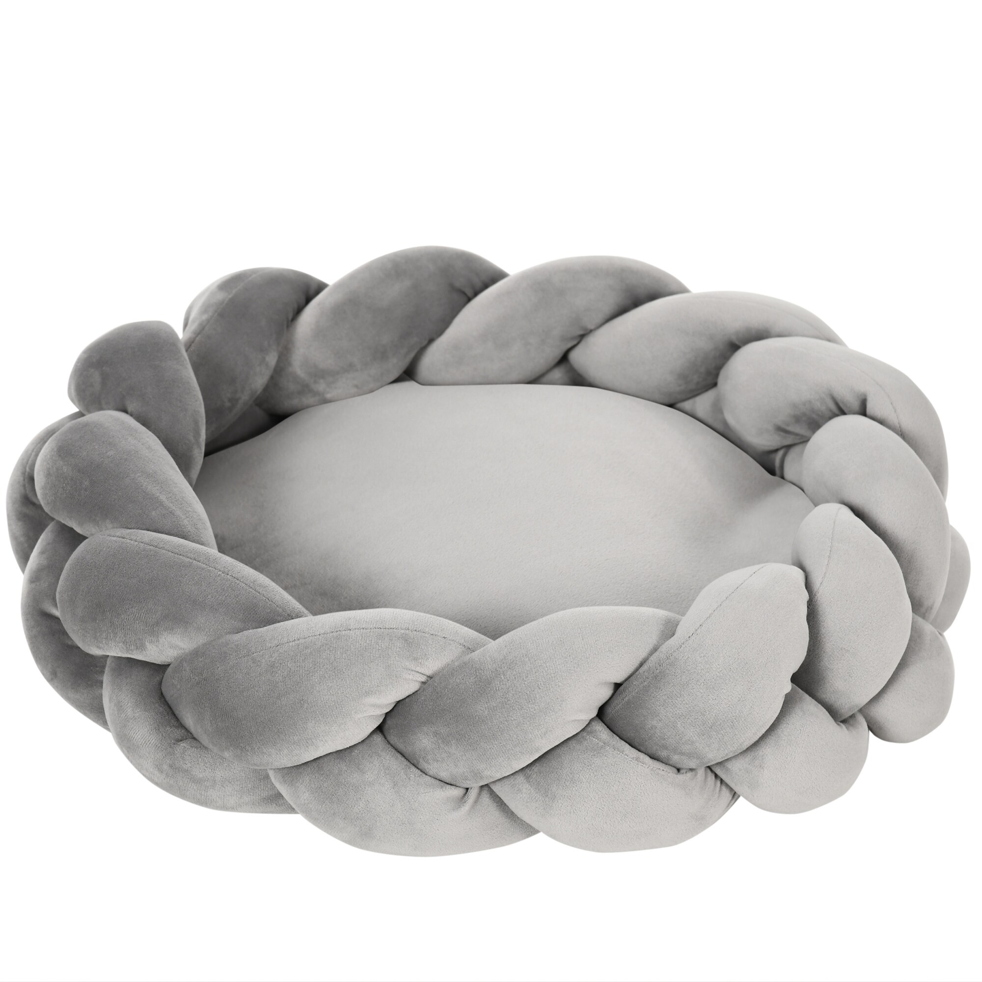 PawHut Haustierbett mit zusätzlichem Kissen grau 55L x 55B x 14H cm