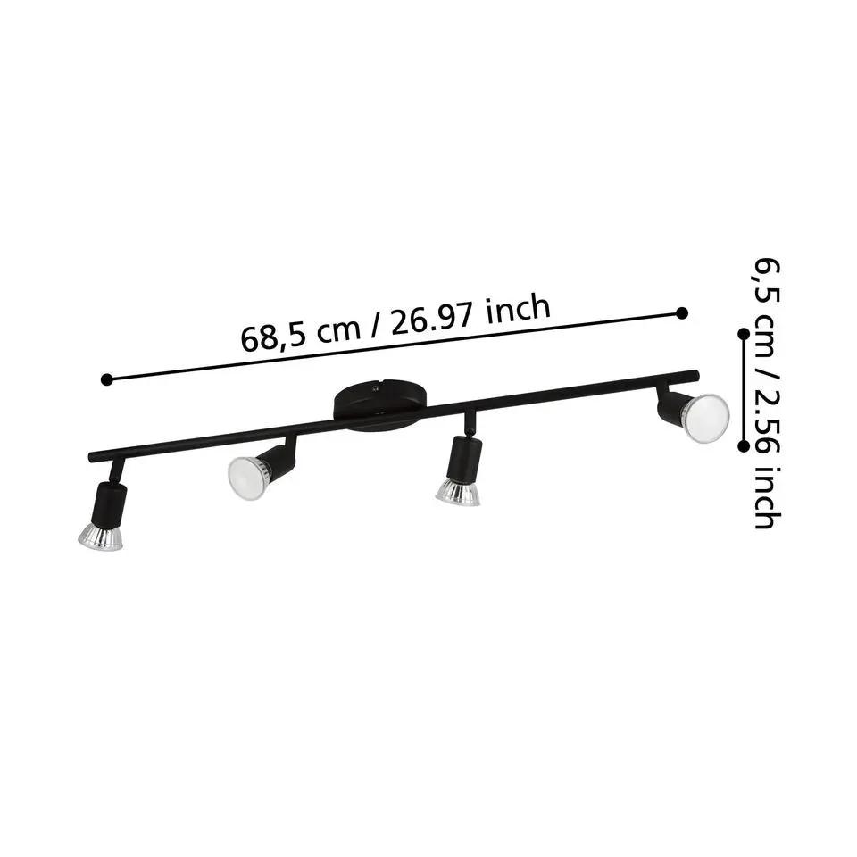 EGLOBuzz-LedSpot-GU10-68,5cm-Zwart
