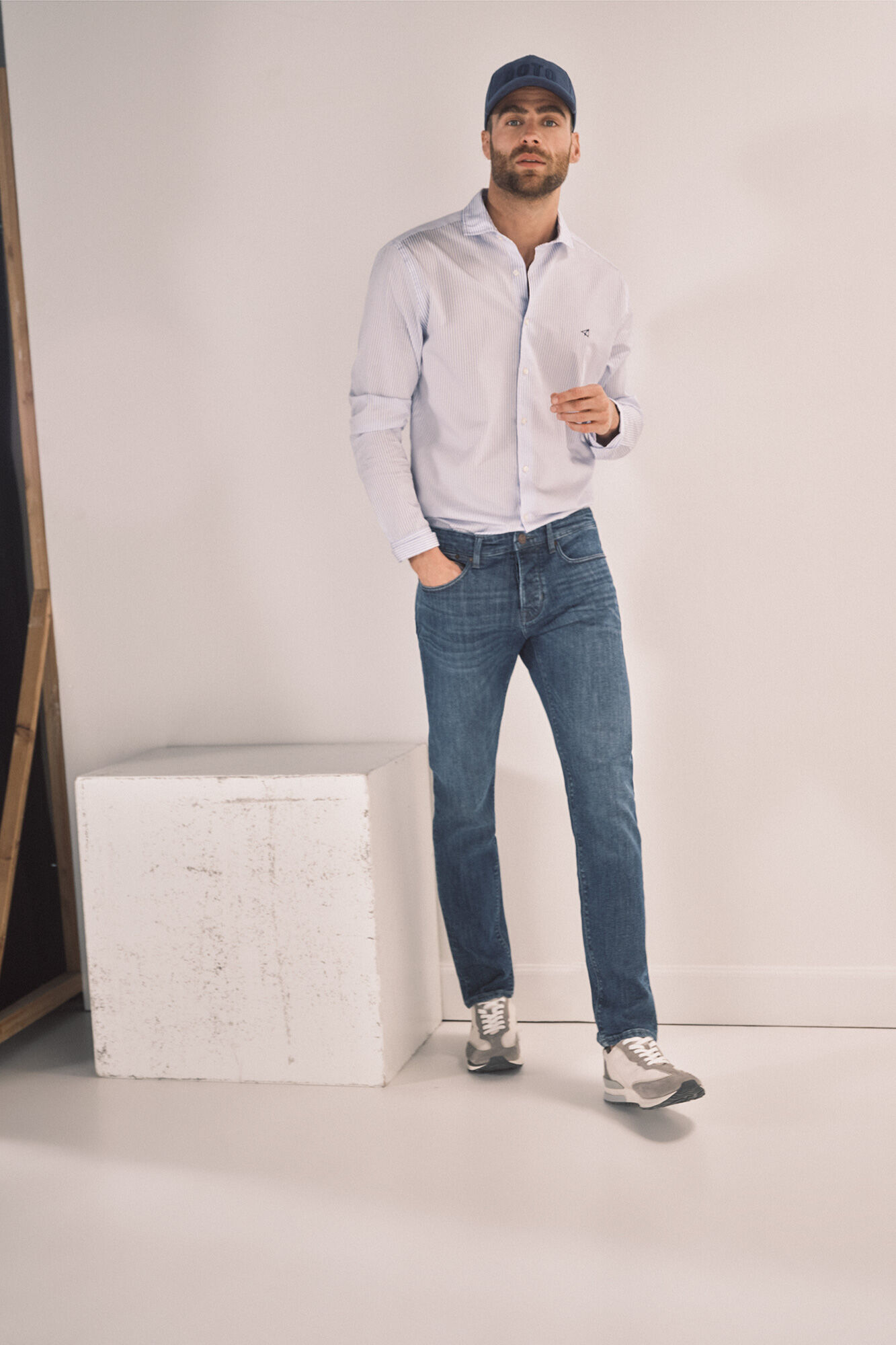 Cowboy slim de lavagem escura - Azul