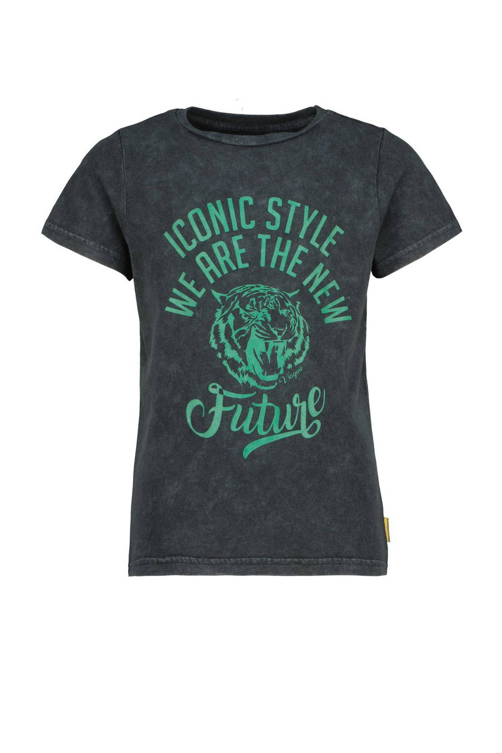 Vingino T-shirt Helianne met tekst groen