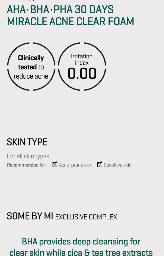 SOME BY MI - AHA,BHA,PHA 30 Dagen Wonderbaarlijke Acne Clear Foam
