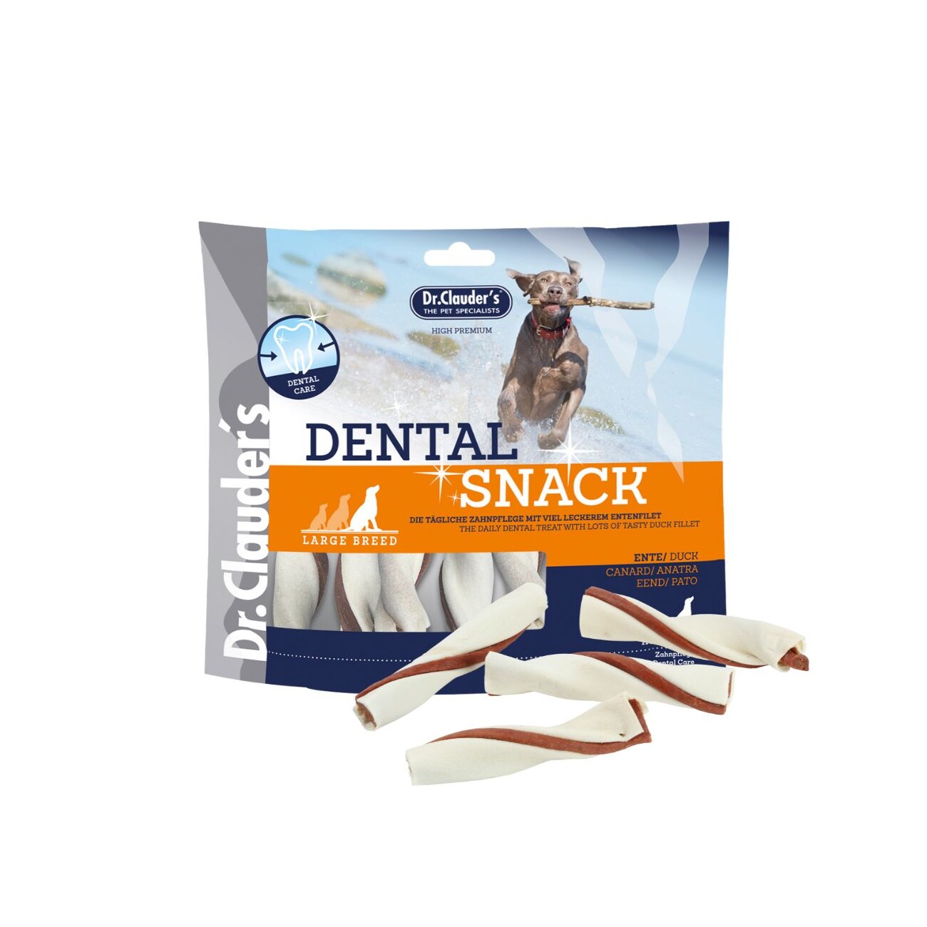 Dr. Clauder's Dental Snack Ente - Large Breed - 2x 500g
