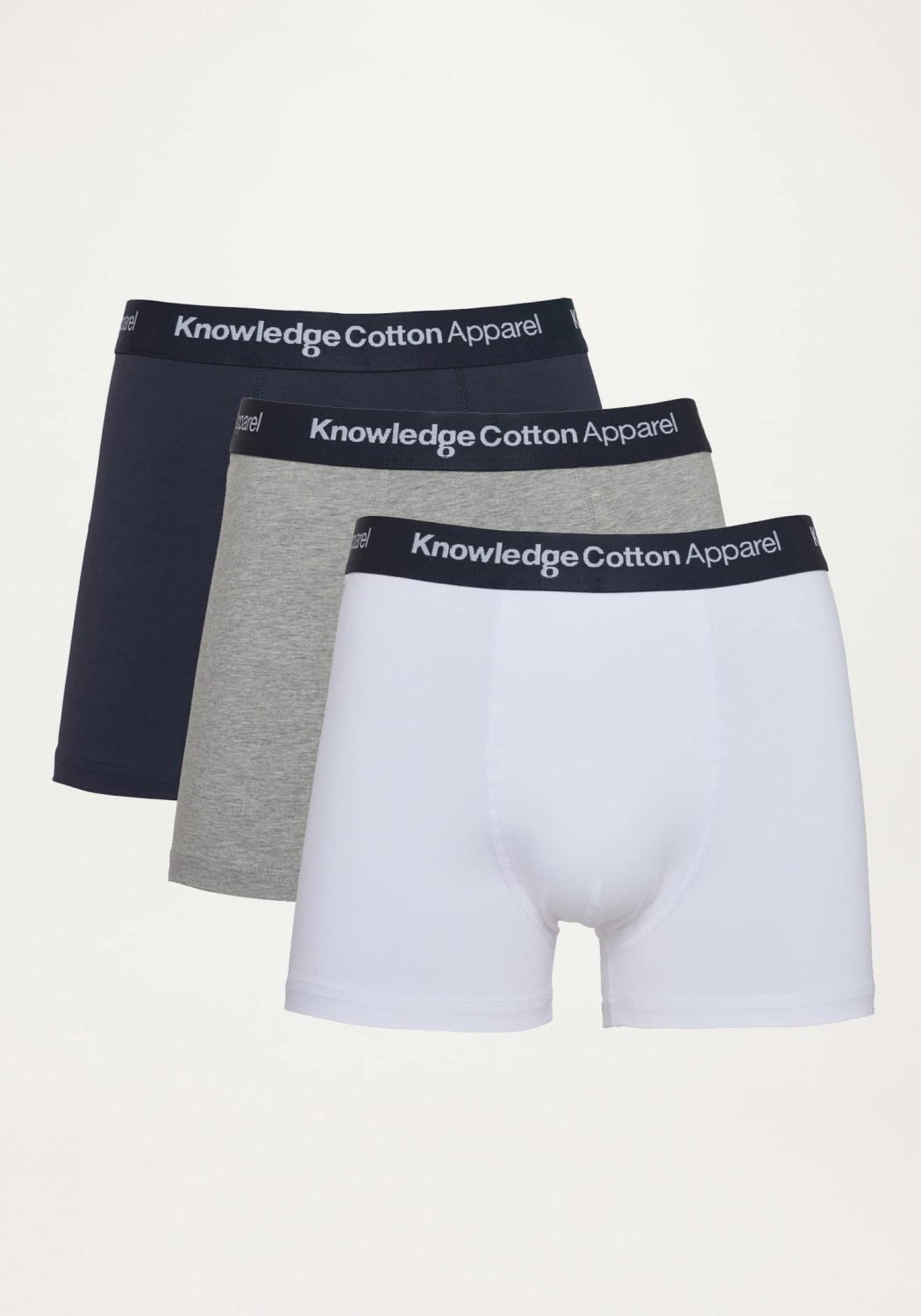 Knowledge Cotton Apparel 3er-Pack Boxershorts Grey Melange