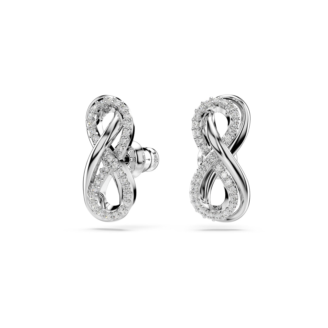 Swarovski Hyperbola Ohrstecker Unendlichkeit, Weiss, Rhodiniert