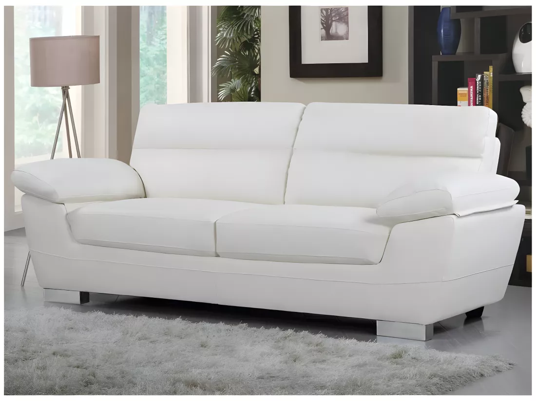 Canapé fixe en cuir reconstitué et PVC 