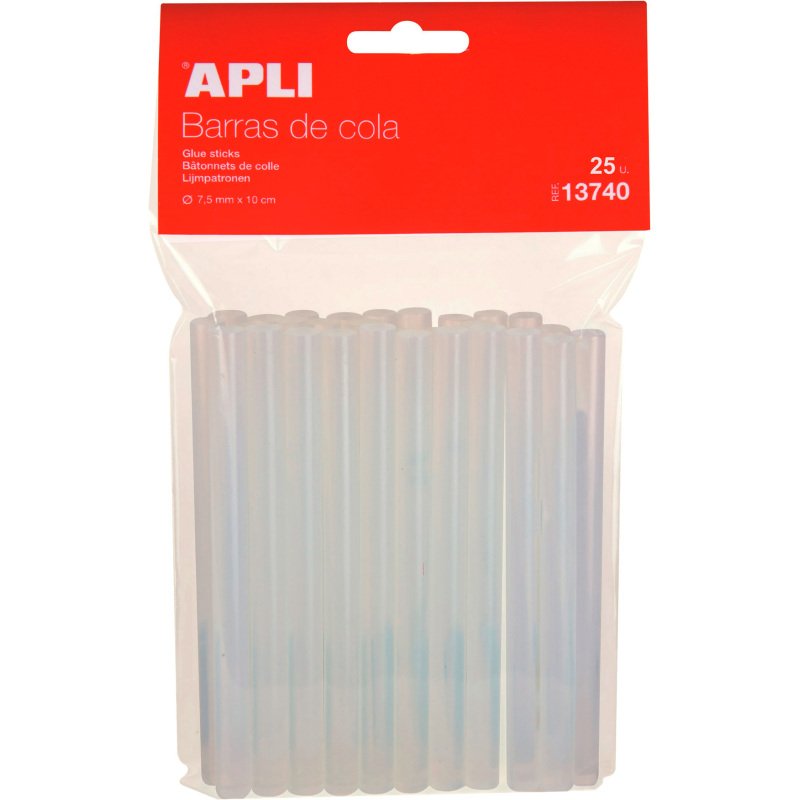 Bâton de colle 7,5 mm x 10 cm pour pistolet à colle - Sachet de 25