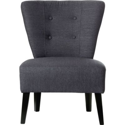 Fauteuil d'accueil BRIGHTON - Piétement en hêtre massif coloris noir - tissu anthracite