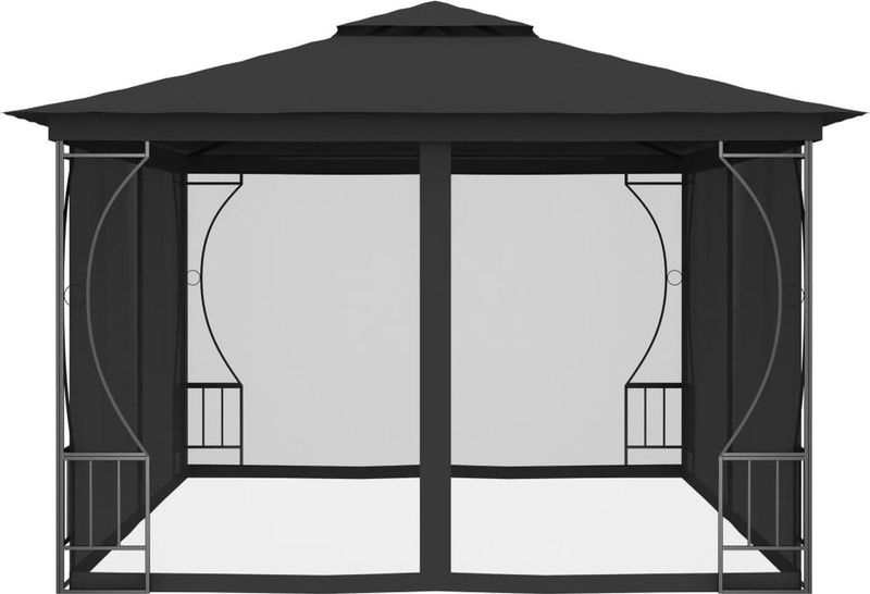 Tuinprieel - Polyester - UV-Bestendig - Met Afneembare Gordijnen