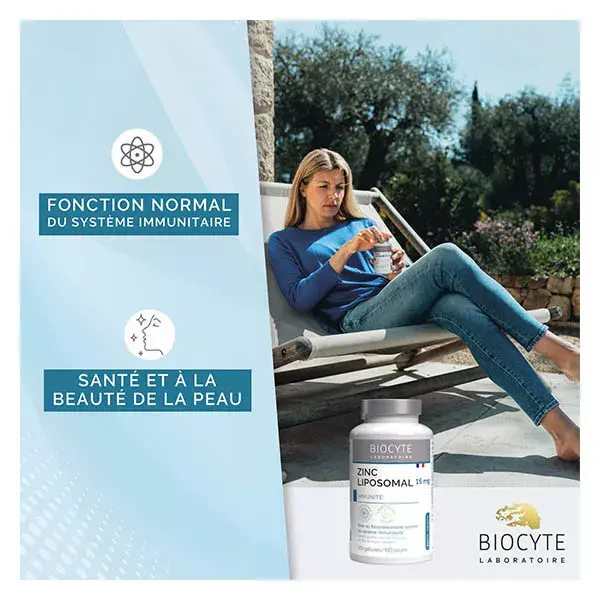 Biocyte Liposomal Zinco Defesas Naturais Beleza da Pele 60 Cápsulas