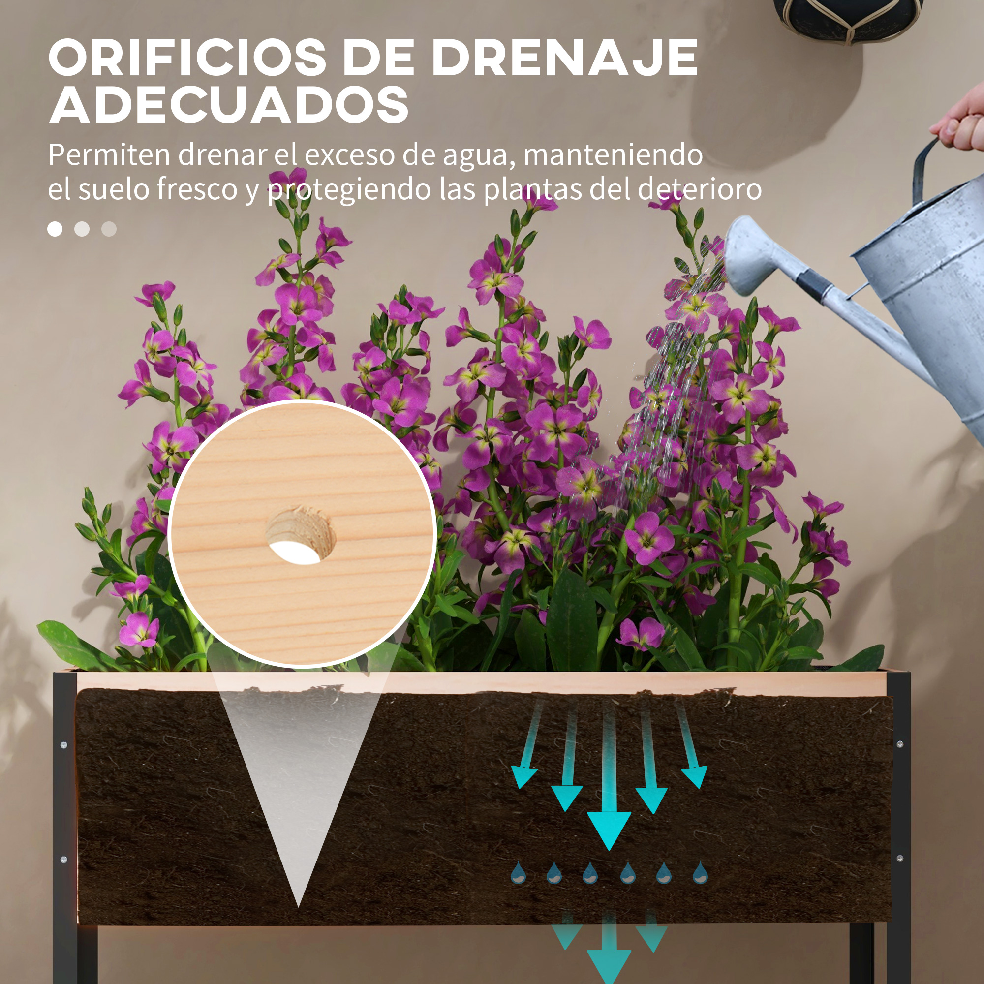 Mesa de cultivo Outsunny em madeira natural