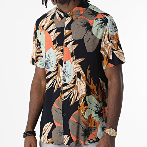 Chemise Manches Courtes Floral Pablo Bleu Marine