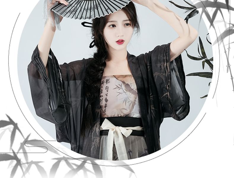 Francoix - Bamboe Print Hanfu Kostuumset