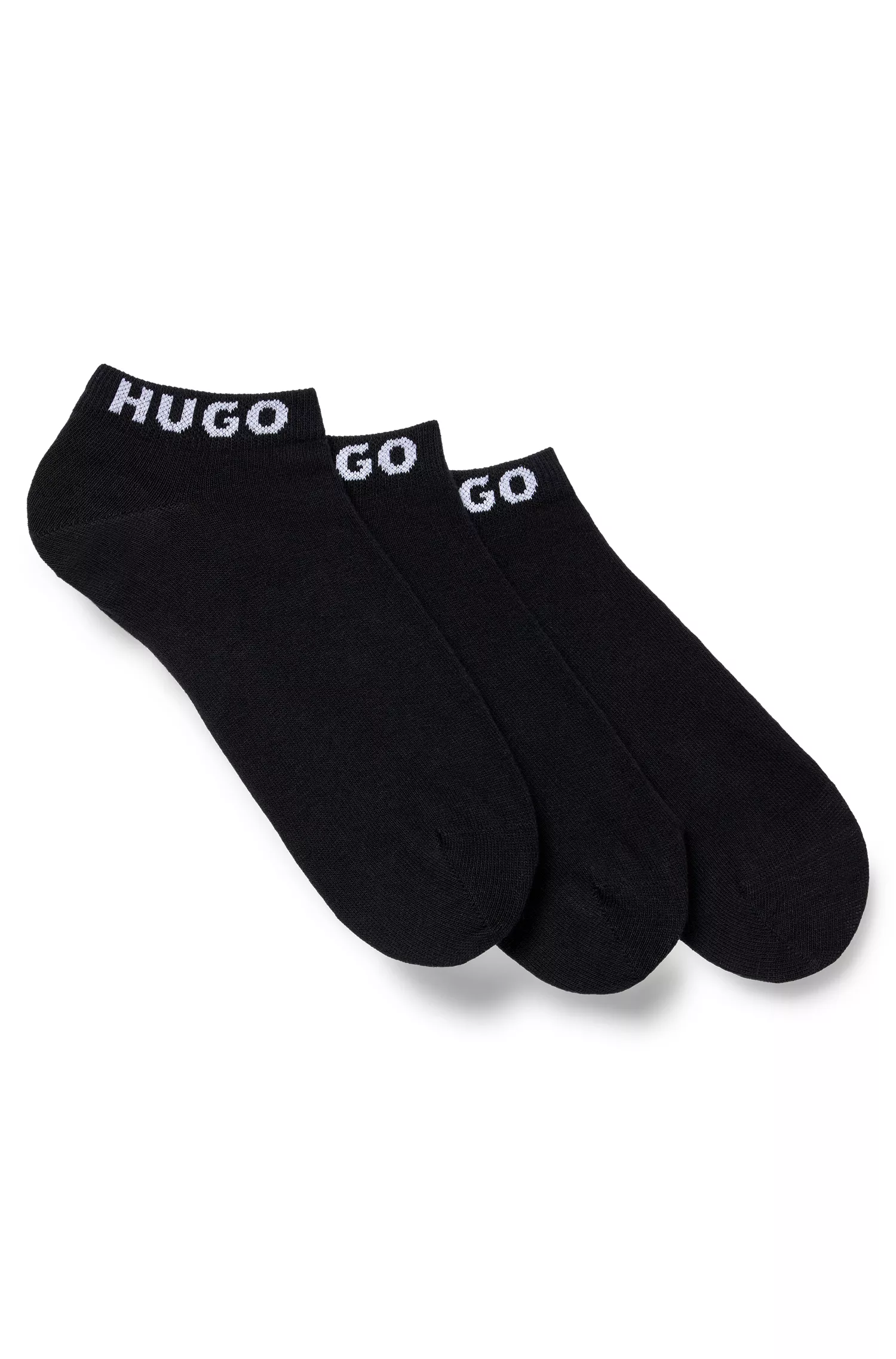 HUGO Vermelho - Pacote com três pares de meias em mistura de algodão.