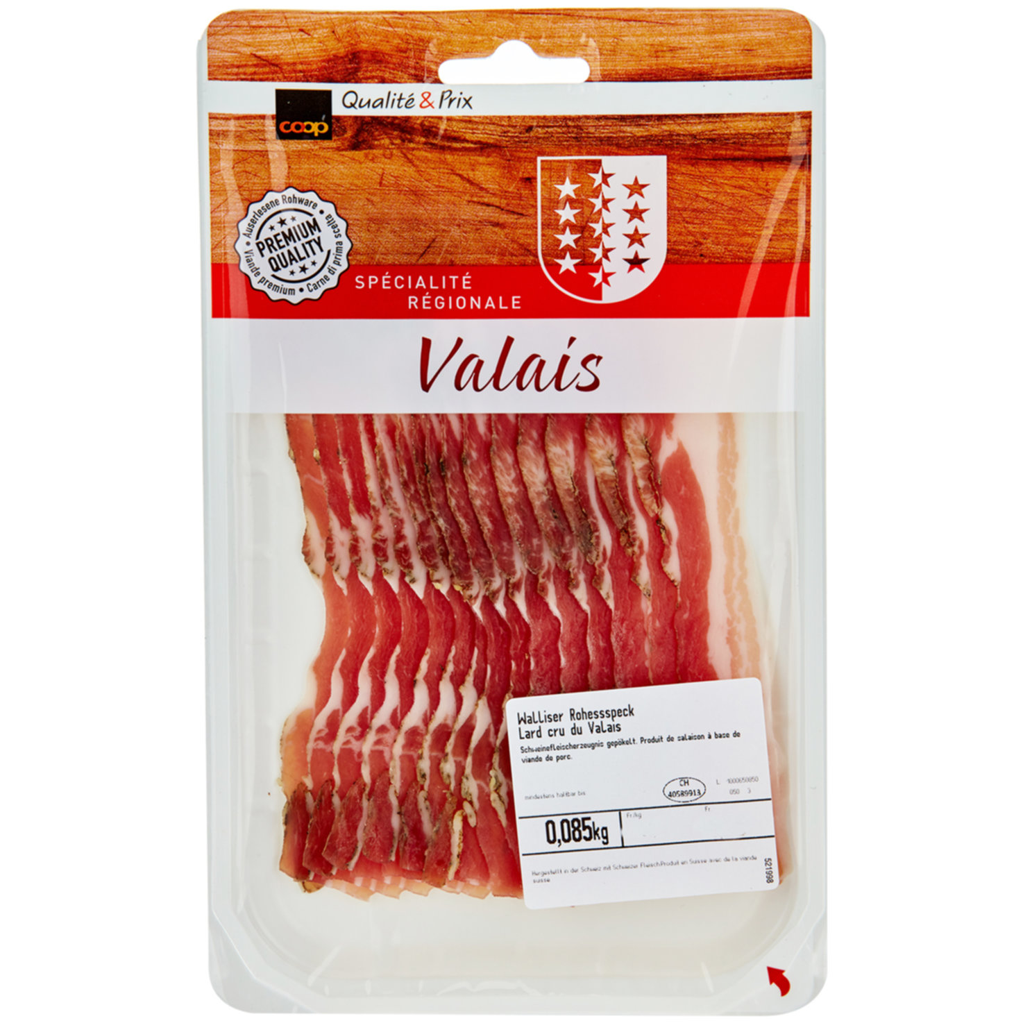 Walliser Rohess-Speck ca. 90g