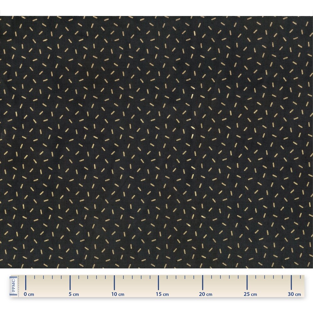 Tissu Voile Paille Dorée Noir