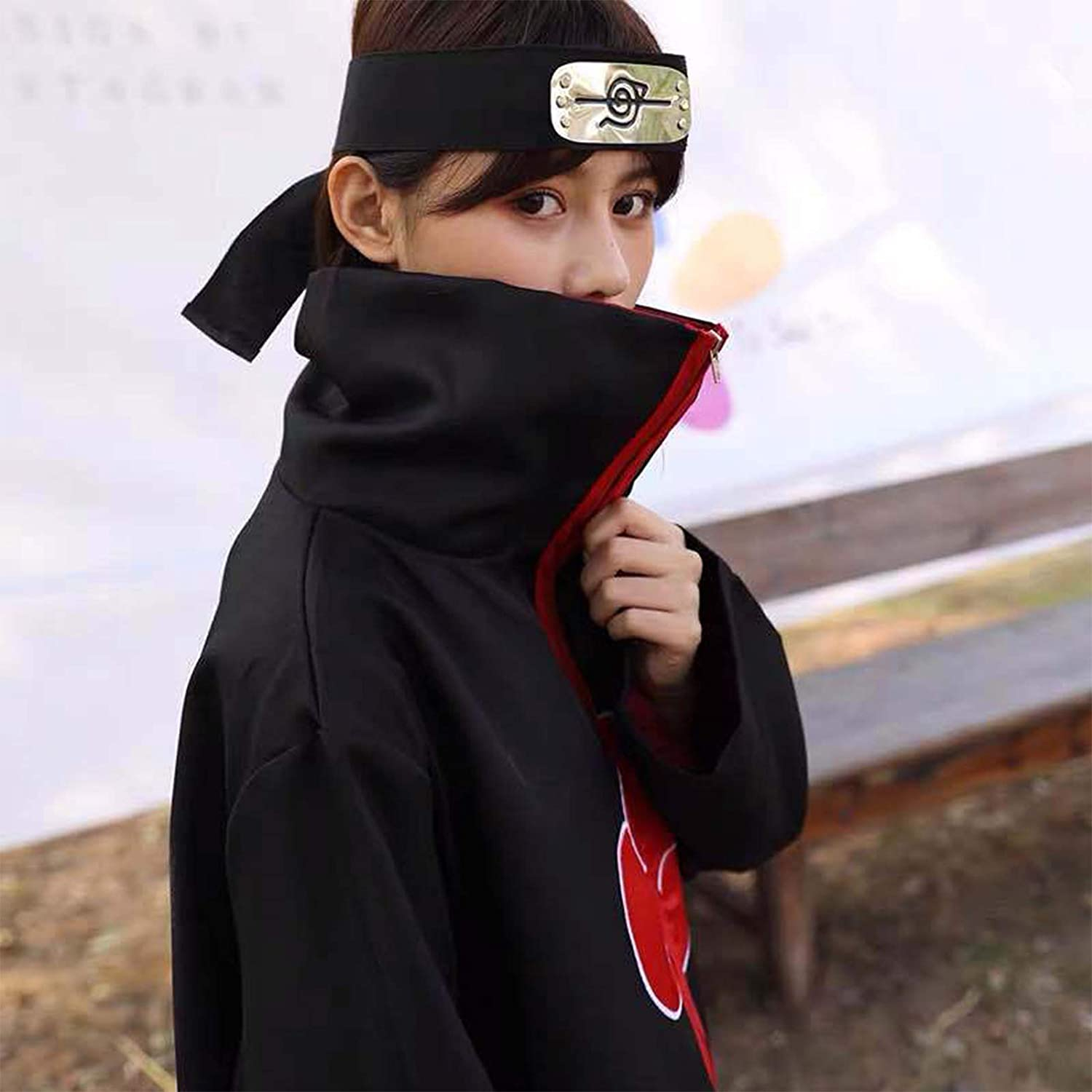 (175-180cm) Fasnachts Erwachsenen Kostüm Anime Cosplay Mantel Roter Mond Verkleidung für Motto Partys / Halloween - Schwarz / Rot