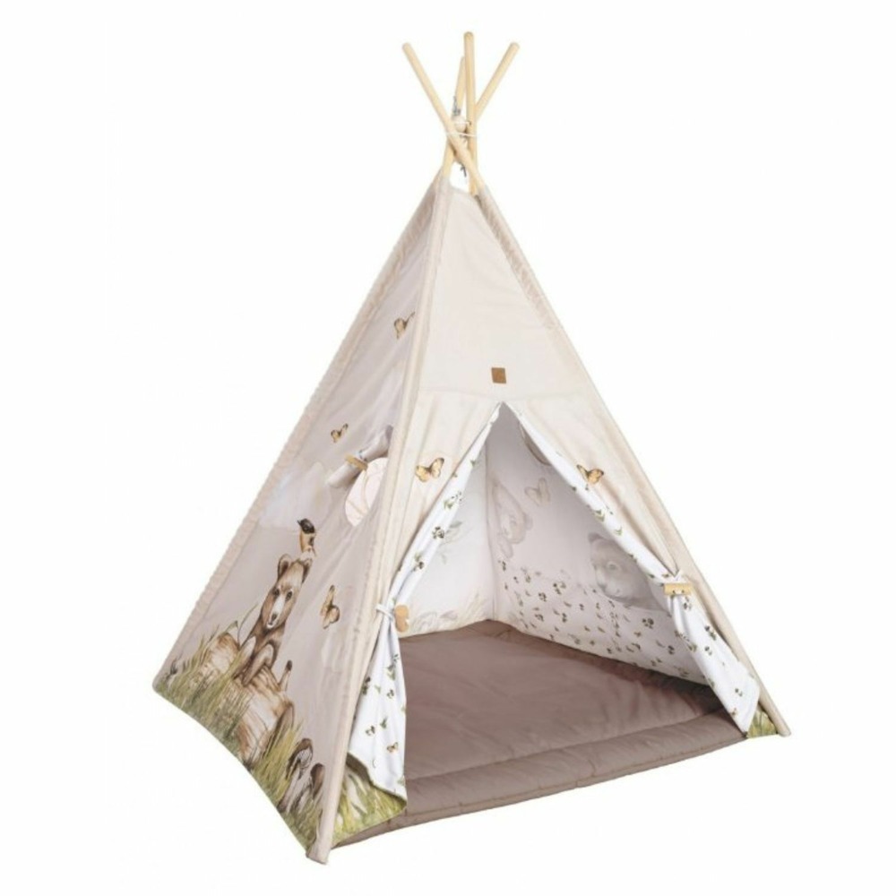Tipi enfant ours avec coussins