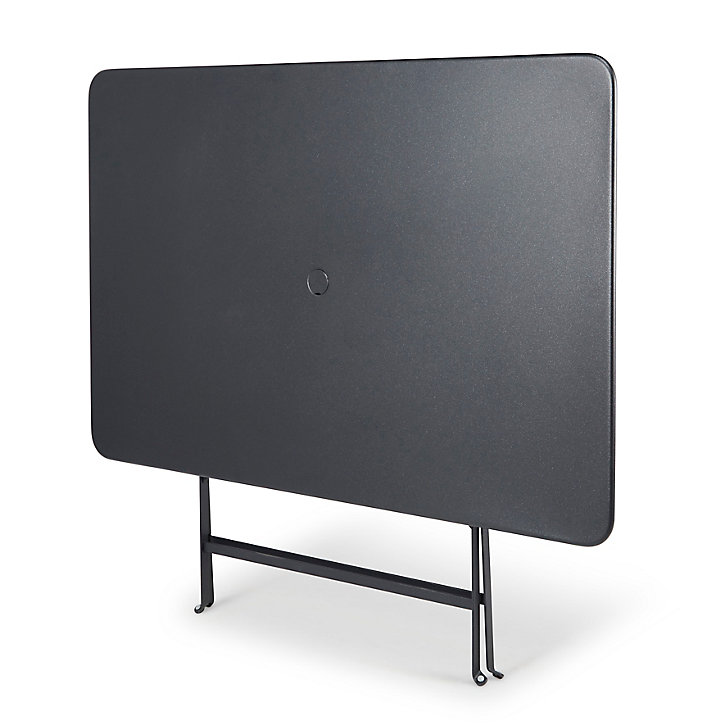 Table de jardin pliante Bistro en métal coloris carbone L.117 x l.77 x H.74 cm