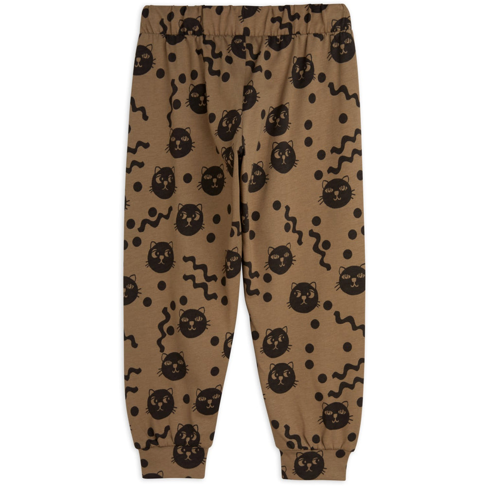 Køb Mini Rodini Brown Squiggly Cats AOP Bukser