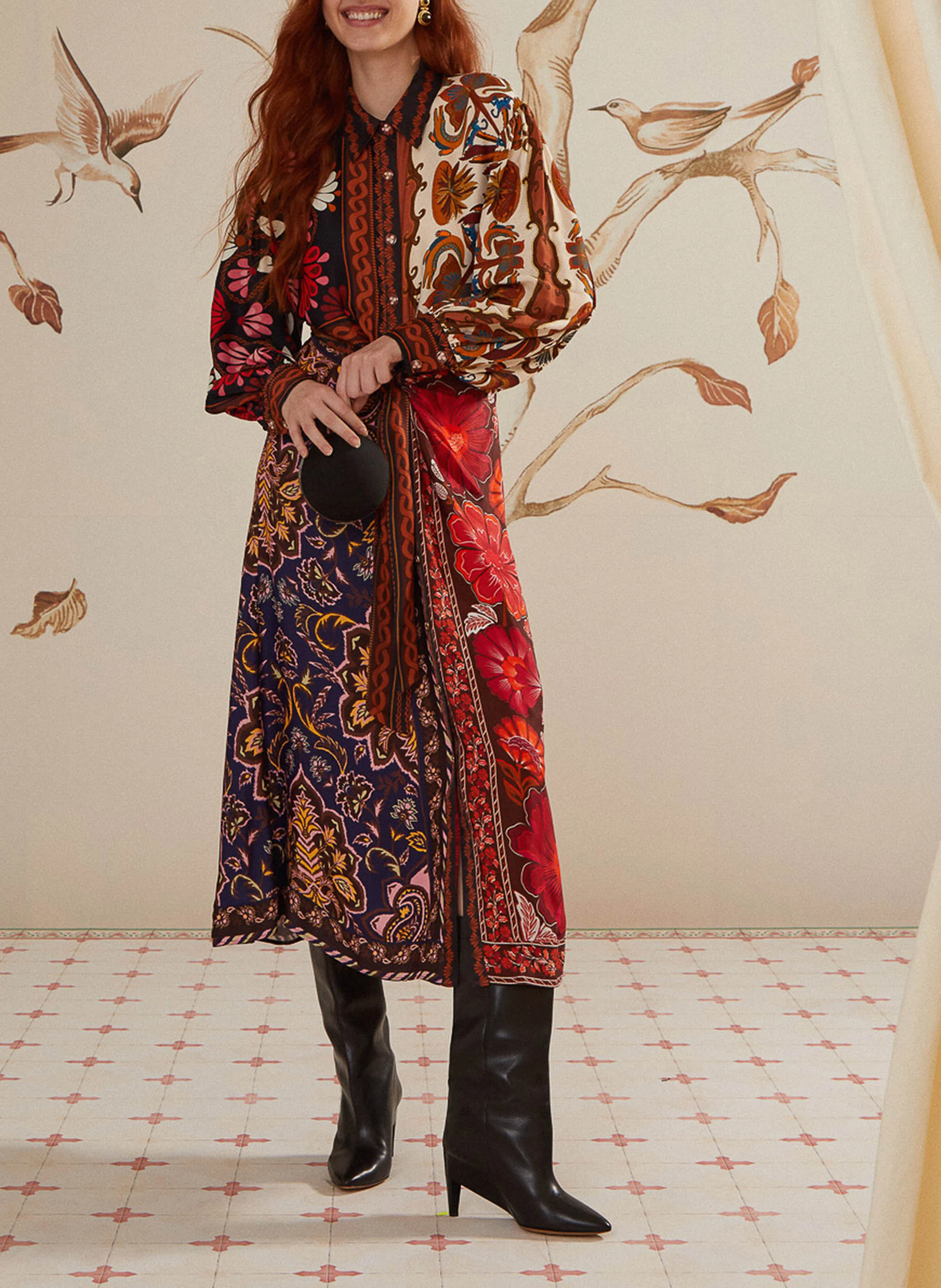 Robe longue imprimée | Multicolore