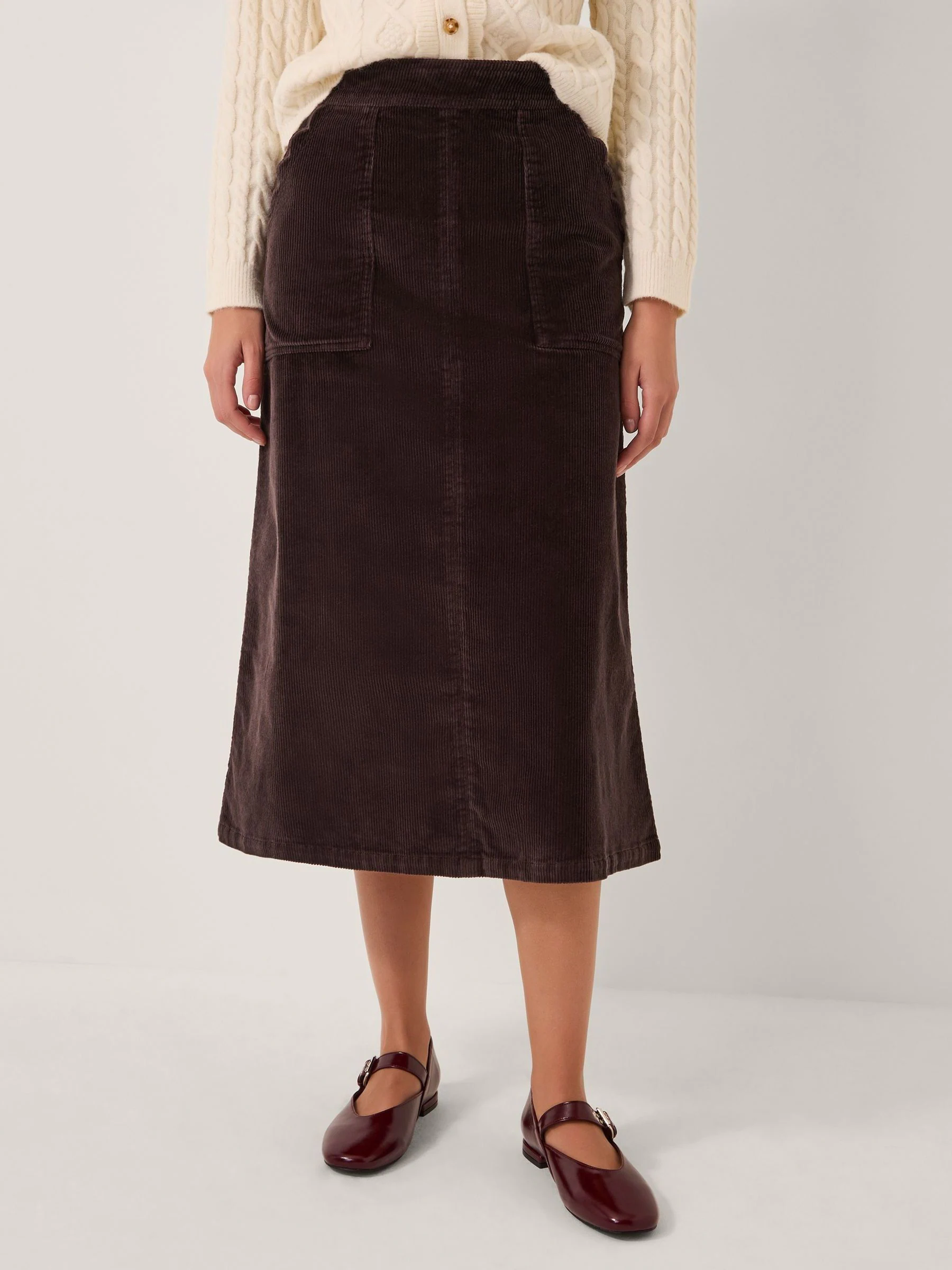 Bruin - Monsoon Malika Corduroy Midi Skirt