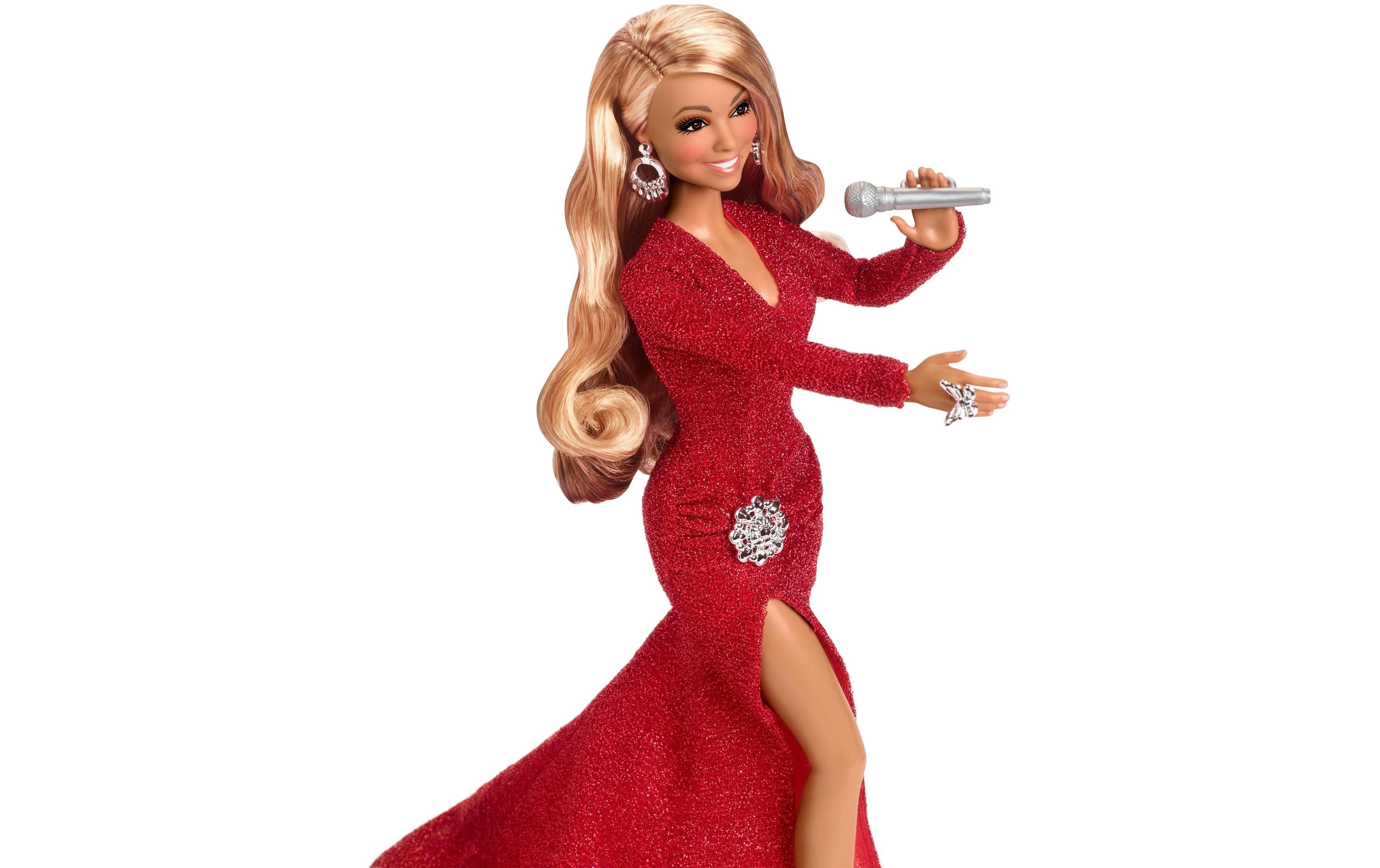 Puppe Barbie Signature Mariah Carey Holiday Celebration<br>Sammelpuppe mit glänzender Robe