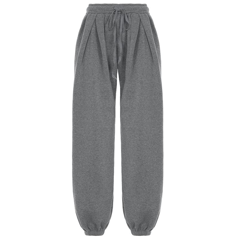 Cincine - Melange baggy joggingbroek met trekkoord in de taille