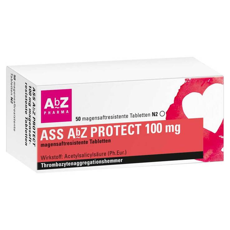 ASS AbZ Protect 100 mg magensaftresistent Tabletten, 50 St