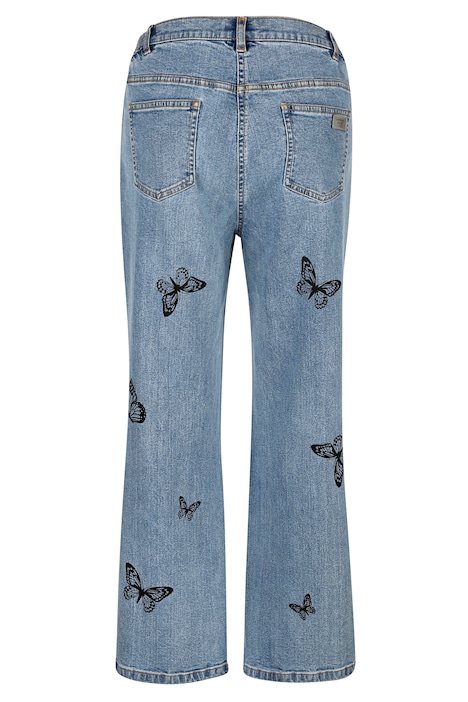 7/8-Jeans, Straight Fit, Schmetterlinge, 5-Pocket