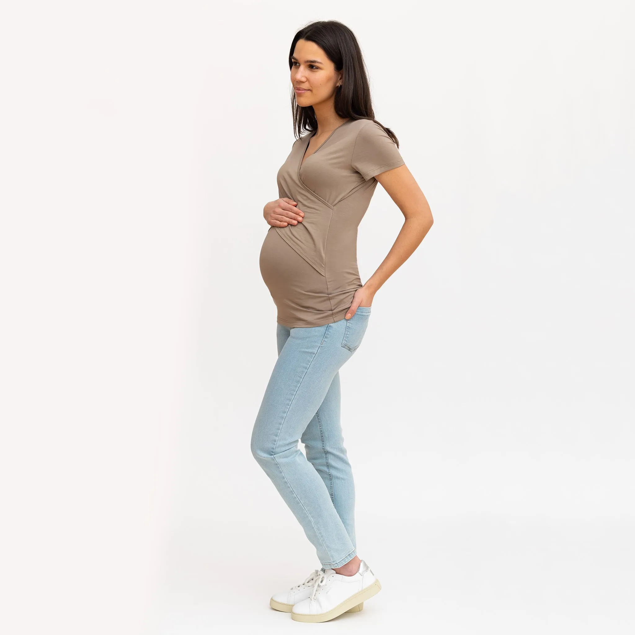 Bella Maternité T-Shirt Allaitement Beige