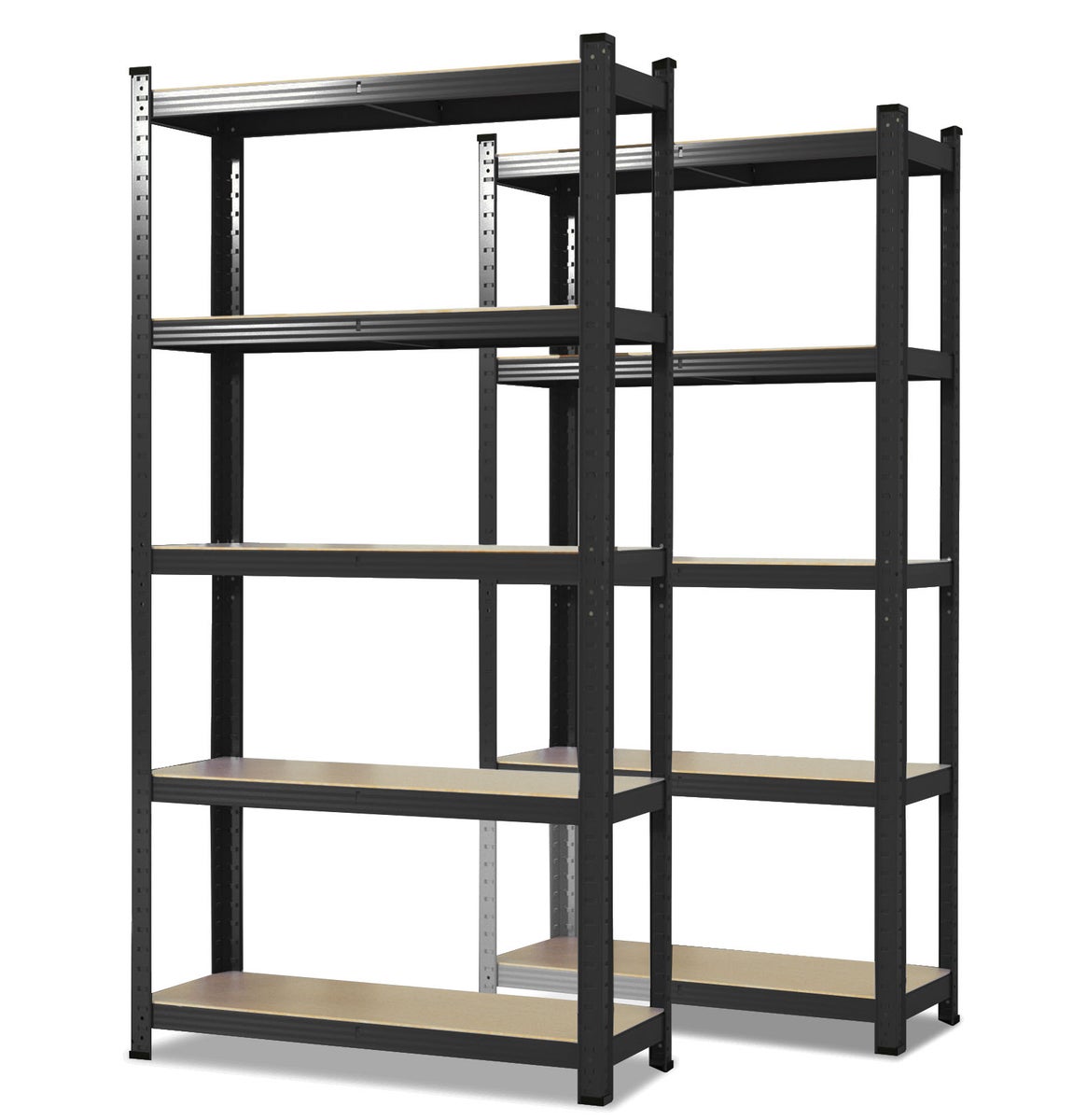 Lakota Heavy-Duty stellingkast - Set van 2 - Draagvermogen tot 875 kg - Individueel bruikbaar - Zwart - 200 x 120 x 60 cm