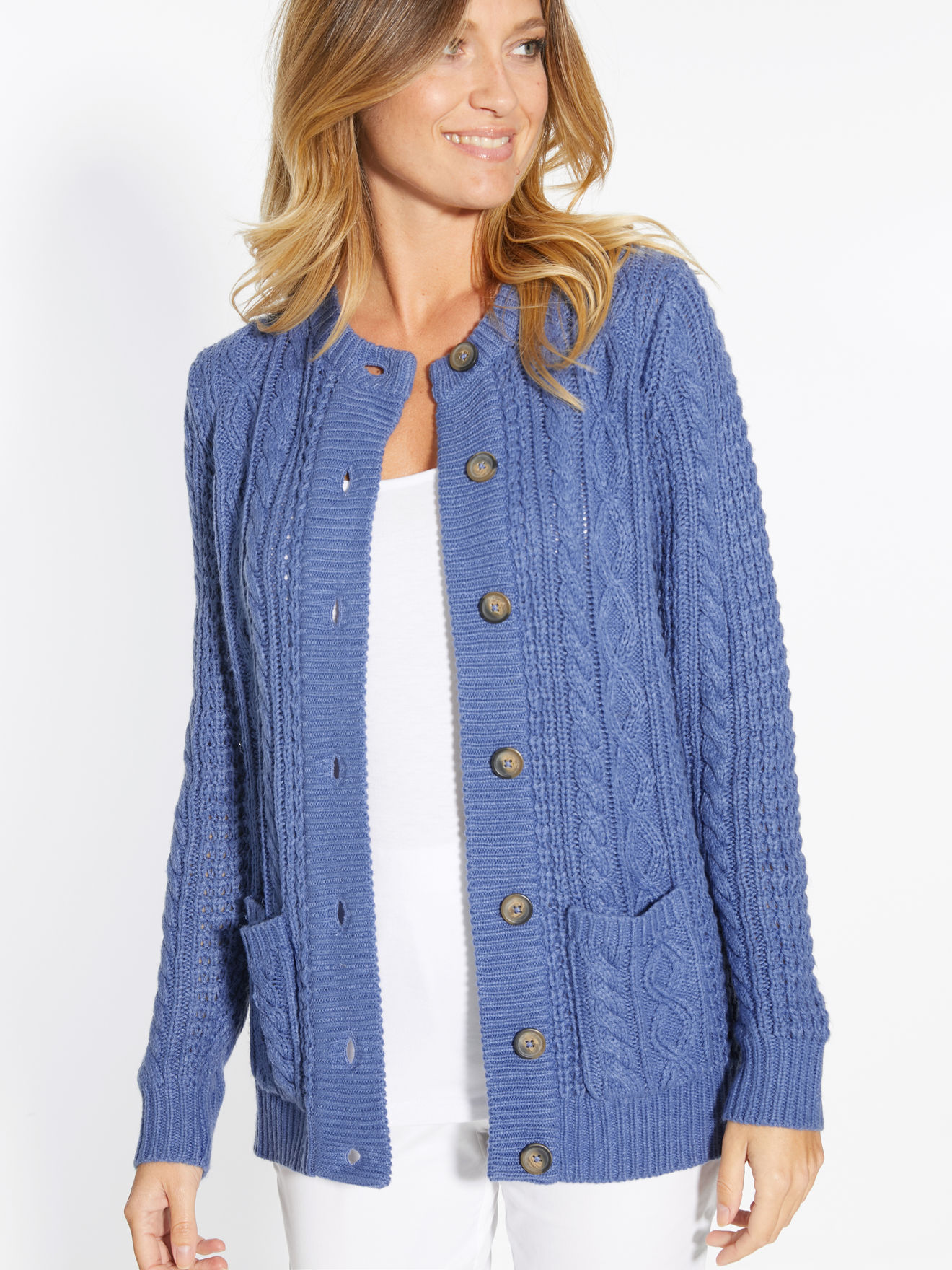 Cardigan torsadé col rond