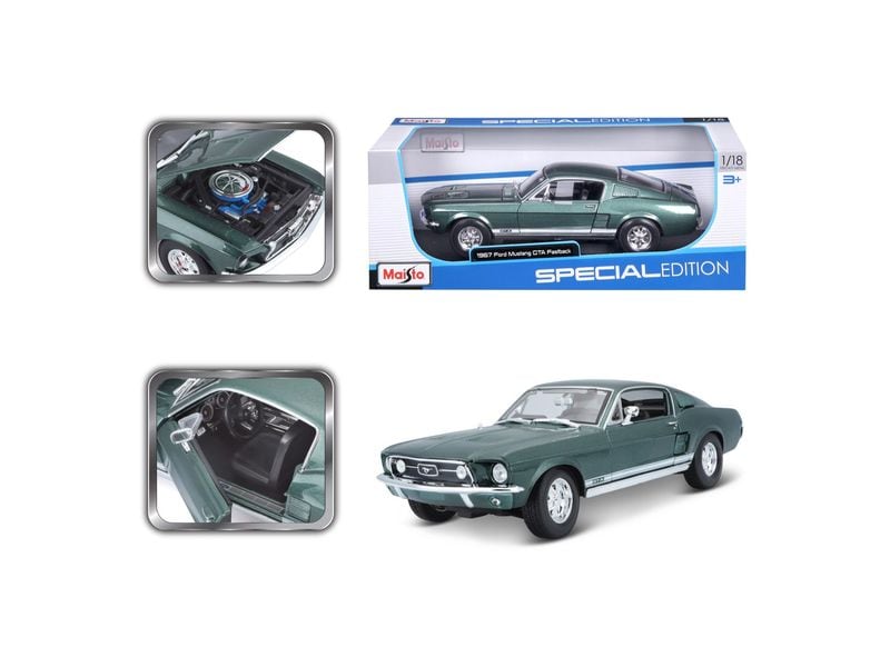 Maisto Ford Mustang 1967 1:18, Dunkelgrün Sammlermodell im Massstab 1:18