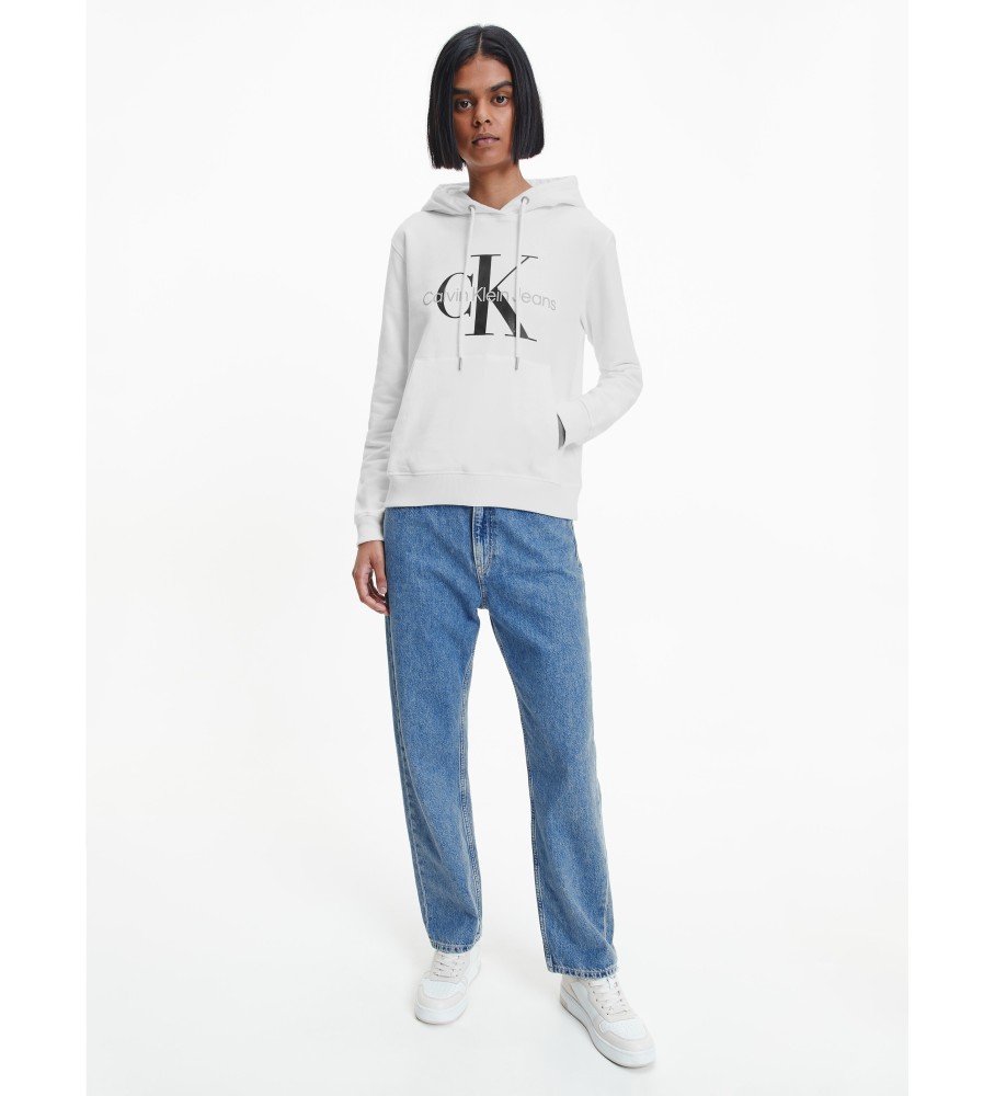 Moletom com capuz Calvin Klein Jeans Monogram, branco