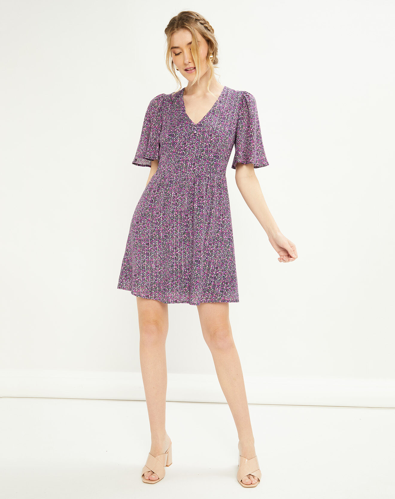 La Petite Etoile Robe Zana imprimée violette