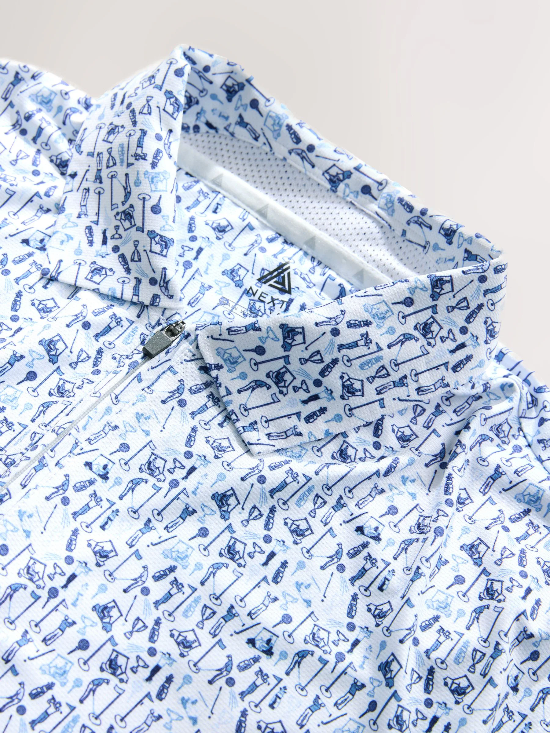 Wit - Active Geometric Print Golf Polo Shirt