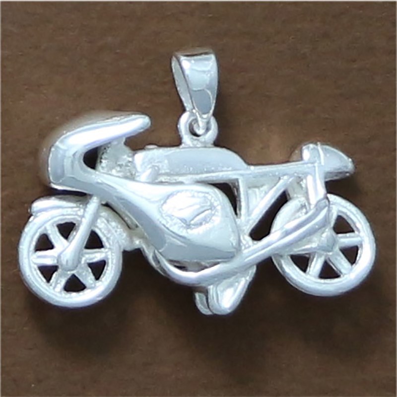Pendentif moto vintage - Argent massif