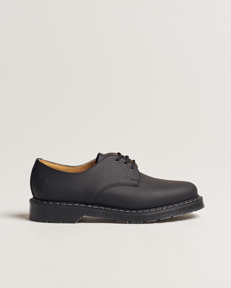 Solovair 3 Eye Gibson Shoe Black Grain