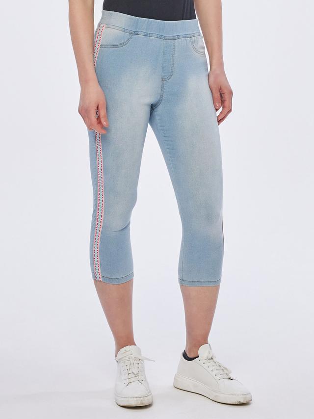 Capri Sweat Jeans mit Galon