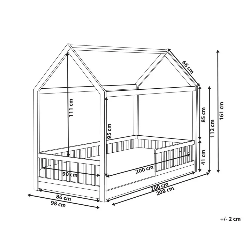 COSSAYE - Kinderbed - Grijs - 90 x 200 cm - Grenenhout