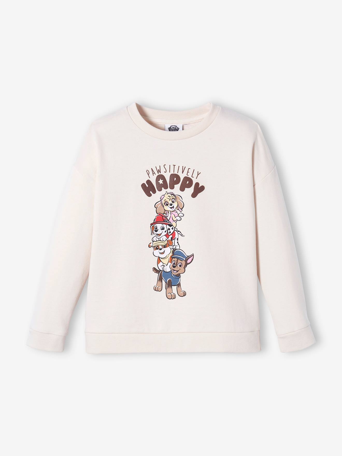 Moletom Paw Patrol®, rosa claro, liso com estampas.