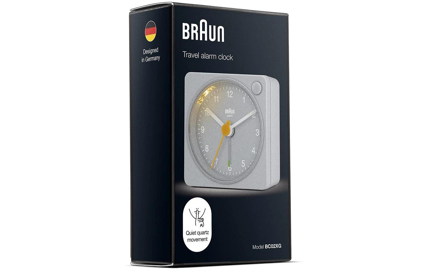 Klassischer Wecker BC02XG GrauKlassischer analoger Reisewecker mit Crescendo-Alarm und Schlummerfunktion