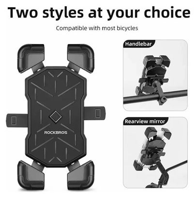 Rockbros Support vélo fixation guidon pour téléphone de 4 5 à 7 2 pouces - gris