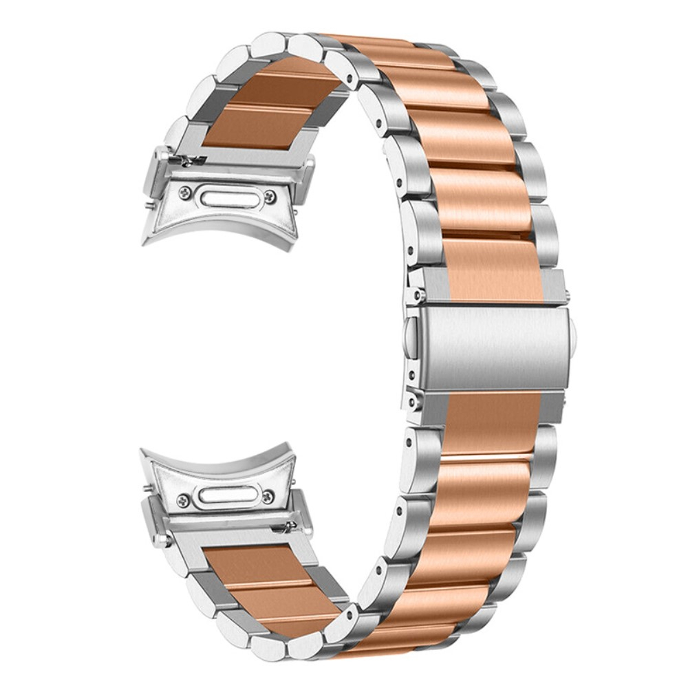 Samsung Galaxy Watch 4 Classic (46mm) Edelstahl Ersatzarmband mit Doppel Butterfly-Verschluss - Silber / Roségold