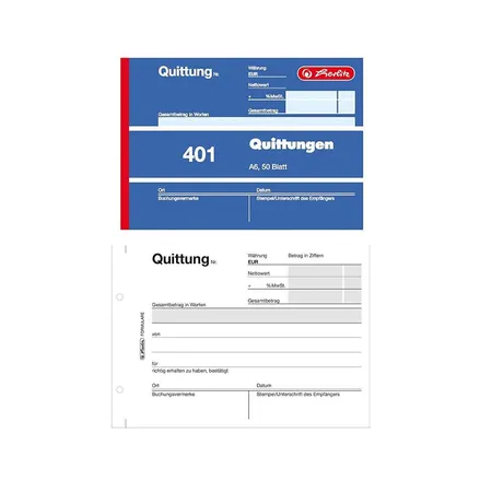 Herlitz Quittungsböcke DIN A6 401 50 Blatt