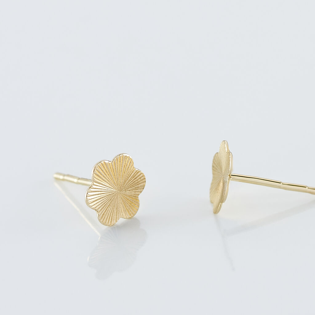 Boucles D'oreilles Puces Philine Fleur Or Jaune