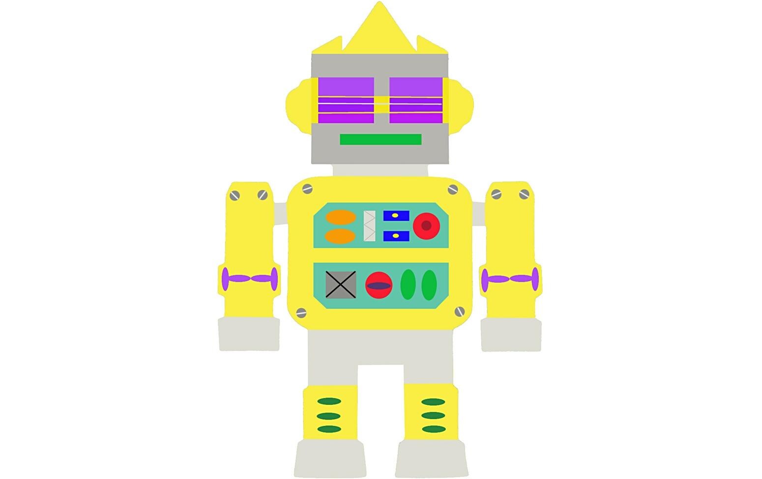 Bastelpapier Roboter 16 Stück, WeissStanzschablonen